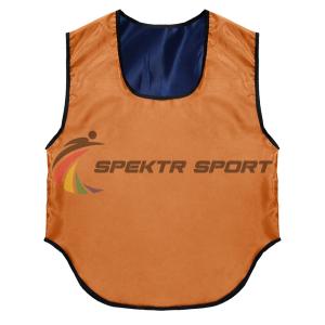 Купить Манишка футбольная двусторонняя Spektr Sport оранжево-синяя, р. 36-40 в Котовске 